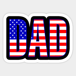 Dad American Flag Patterned Text Sticker